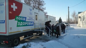 En voiture. Belgorod - "Health Train" arrêté dans le village de Lapygino