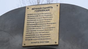 At the entrance to the Zeysky mine, where 13 miners died a year ago, a memorial complex was installed