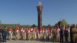 Новости В подмосковной деревне Мокрое открыли стелу воинской доблести