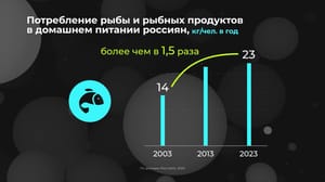 Инфографика Россия в цифрах. Сколько едим рыбы?