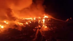 Notícia - Filmagem de extinção do incêndio na região de Kaluga