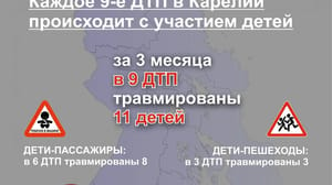 ГИБДД Карелии: с начала этого года в дорожных авариях пострадали 11 детей