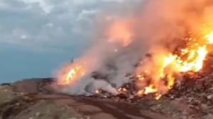 Из-за пожара на полигоне бытовых отходов в Новороссийске прекращен прием мусора